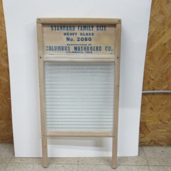 Vintage Crystal Cascade Glass Washboard No. 2080, Columbus OH 12x24" Like New - Picture 2 of 5